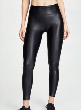 Koral Shiny Black Metallic Leggings